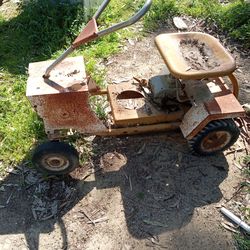 Vintage old riding lawn mower