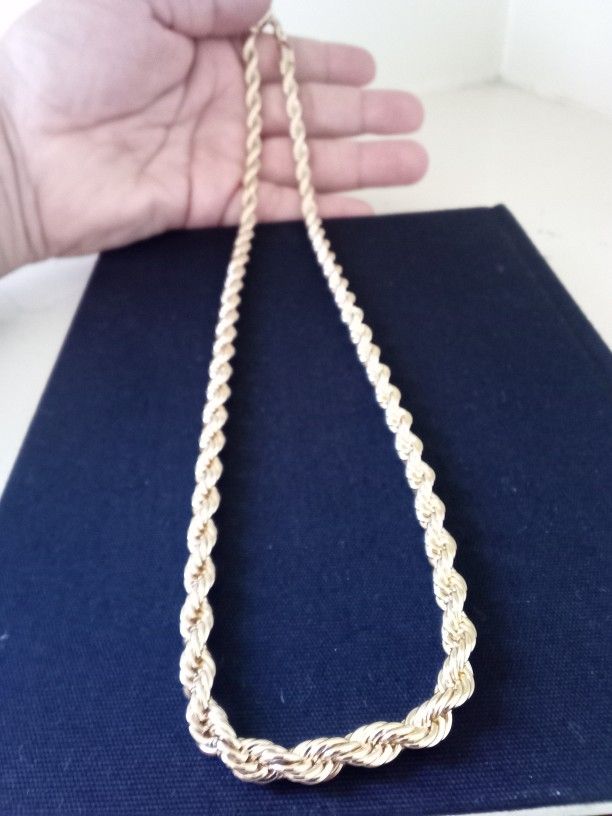 Gold 18k Plated Rope Necklace Chain