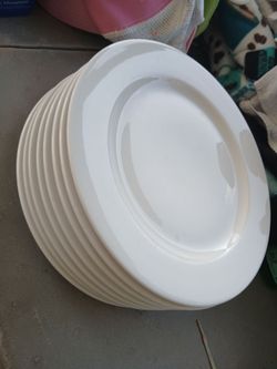 Set 8 Homer Laughlin from Steelite International HL(contact info removed) Pristine Ameriwhite 12"Bright White China Plate -