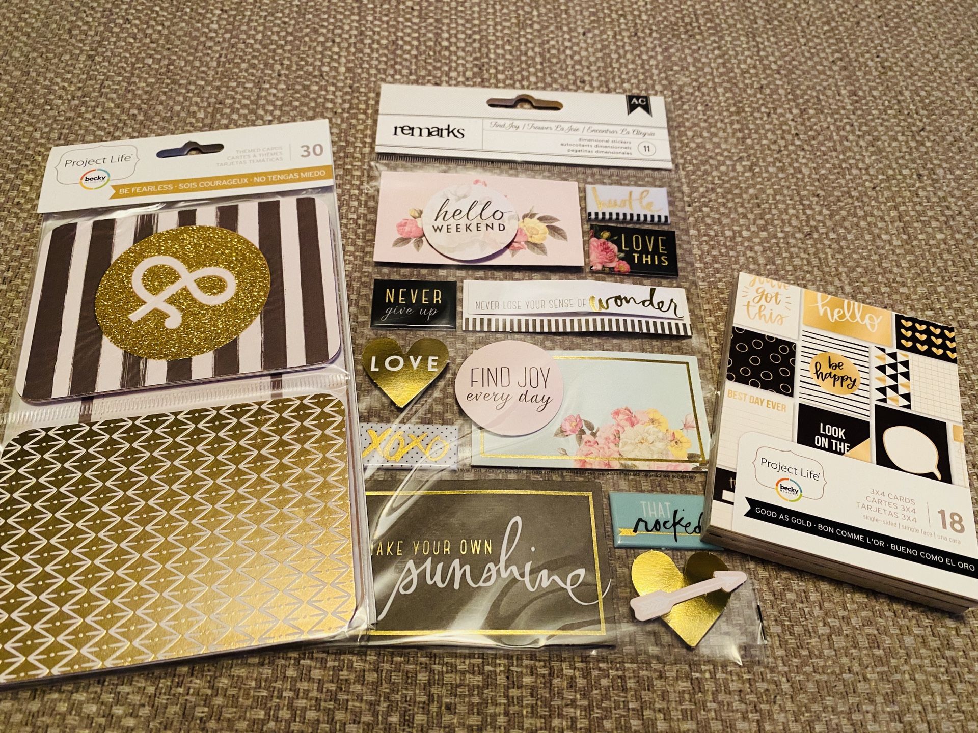 59pc Project Life Gold & Black Set