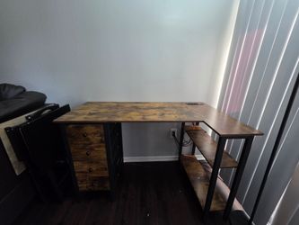 Desk with power outlets
