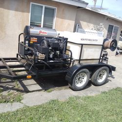 Shark Diesel Pressure Washer Trailer Everything Works Good Kohler Diesel Engine 12v Diesel Burner Two Axel Trailer Water Tank Two Riel For Hoses And G