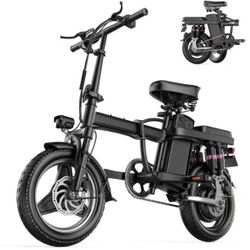 Electric Bike for Adults,Folding Ebike,Electric Bicycle with Removable Battery, 20MPH Commuting Electric Bike, High Brushless Gear Motor