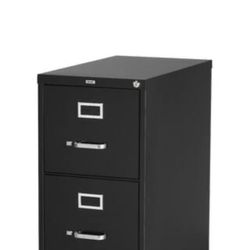  Discontinued  Lorell 15 in. x 26-1/2 in. x 28-3/8 in. Black Vertical File Cabinet with 2-Drawers Security Lock and Letter Files