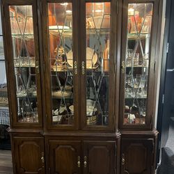 Vintage Wood Century China Hutch