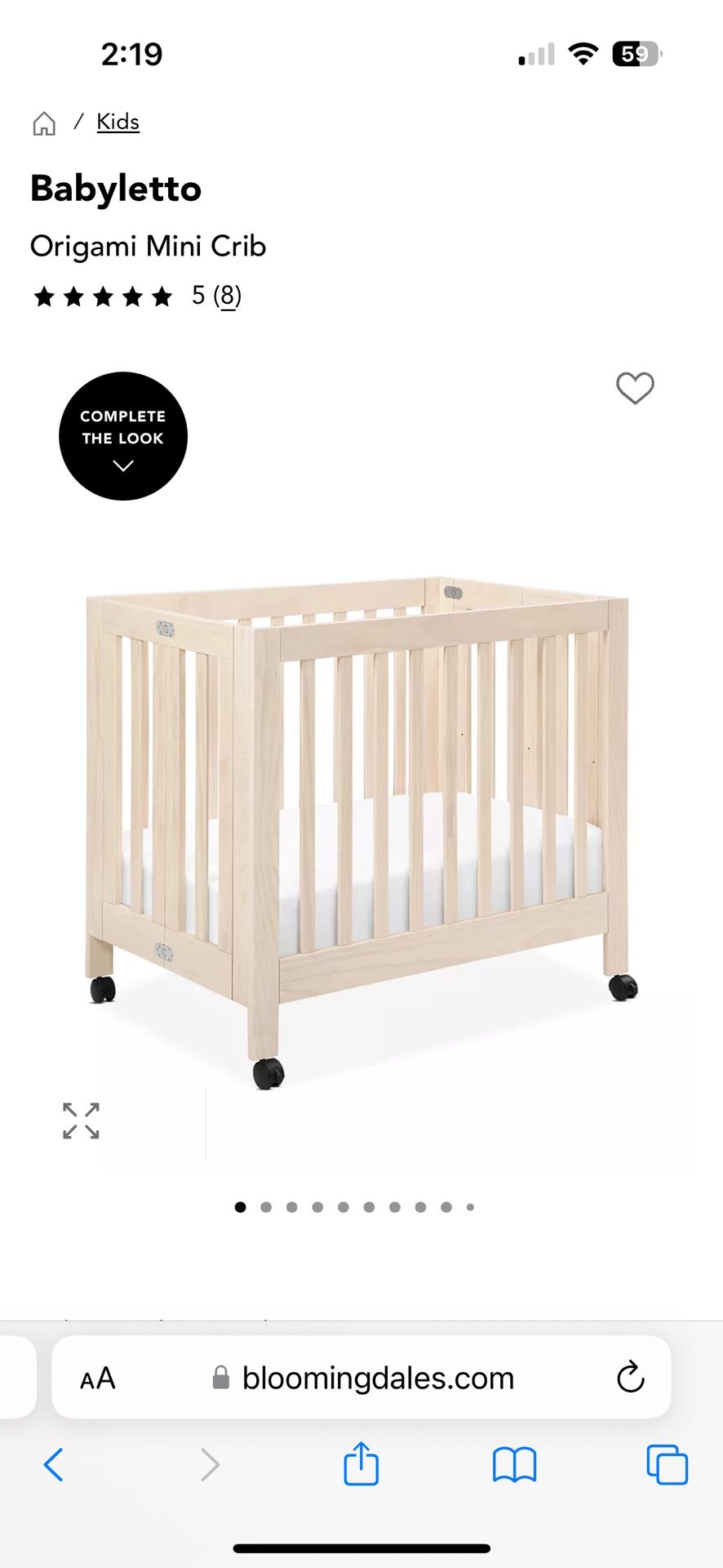 Babyletto origami Mini Crib 