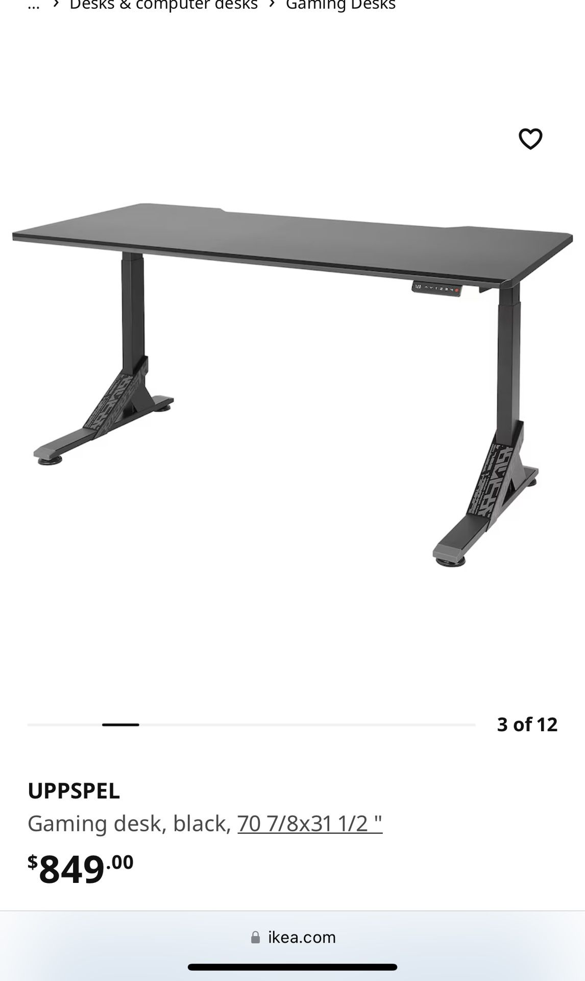 IKEA Uppspel Gaming Desk New In Box GREAT DEAL 