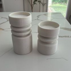 Travertine Candle Holders