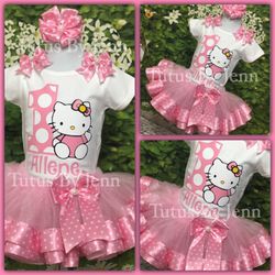 Hello Kitty Inspired Ribbon Tutu First Birthday Outfit