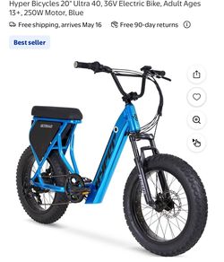 Electric Bike 2” 36V, 250W motor Blue