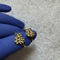 Gold Plated Heart Nugget Ring 