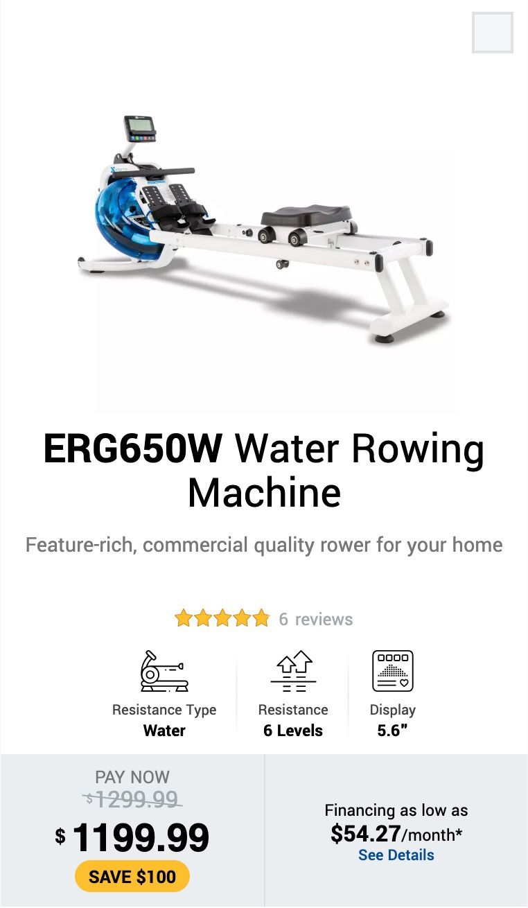 ERG650W Water Rowing Machine