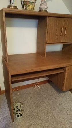 Computer desk and hutch