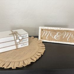 Happily Ever After Mr & Mrs Farmhouse Wedding Decor Set- Williamsfield and Higley
