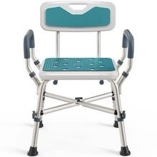 Pelegon Shower Chair, Padded Arms & Seat, Adjustable Height, 450 lb Capacity, Teal  Pad