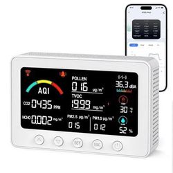 12-in-1 Air Quality Monitor Indoor for Baby Nursery, co2 monitor with decibel meter, TVOC, HCHO