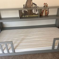 Floor Bed w/Bookcase-Twin Size (Firm on price)