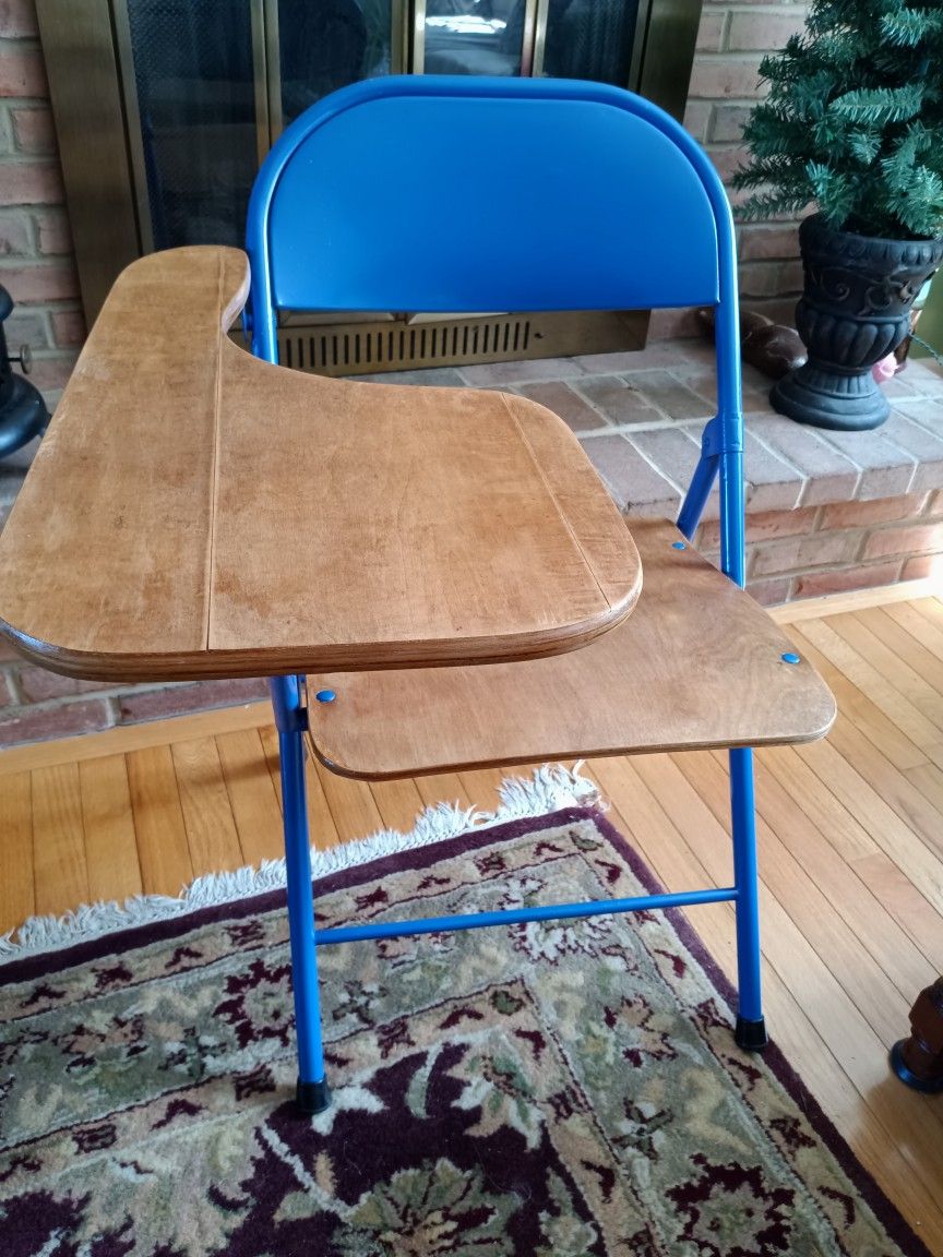 Antique Folding Chair With Writing Board