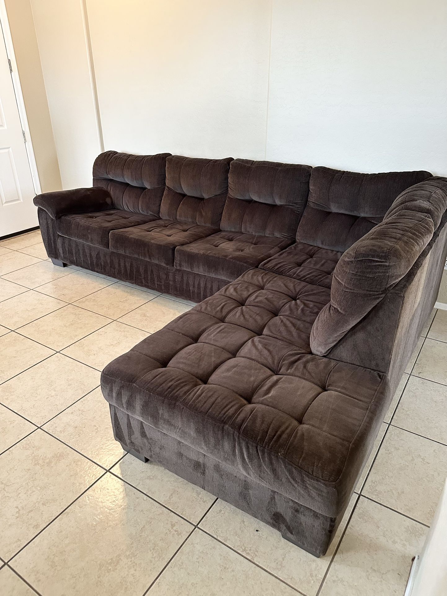 L Shape Chocolate Brown Sectional-FREE DELIVERY 🚚