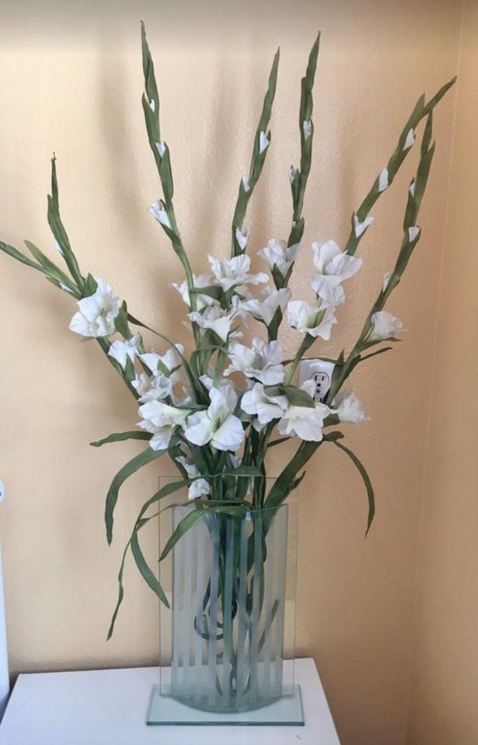 Glass vase flower arrangement