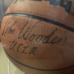 John Wooden Signed Basketball UCLA