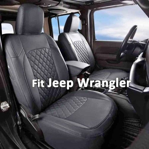 Customized Front Car Seat Covers for Jeep Wrangler Door JL Sahara Sport Unlimited 2018-25 (3421)