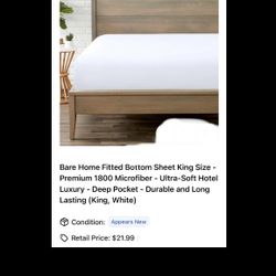 Bare Home Fitted Bottom Sheet King Size