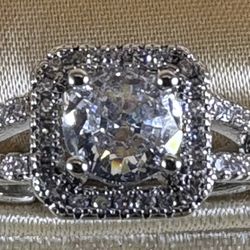 High Quality Moissanite  Ring For Women Shiny Zircon One Carot Engagement Wedding Ring