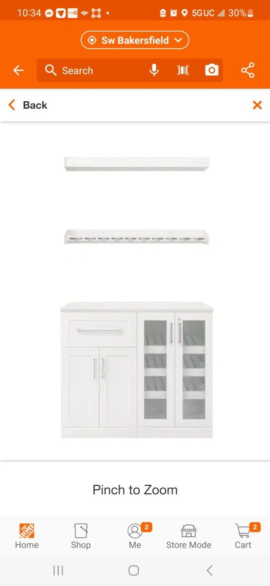 Home Bar 42 in. White Cabinet
Set (5-Piece)
