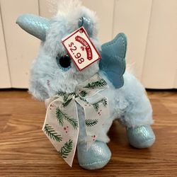 Blue Christmas Bow Unicorn