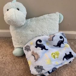 Baby Dino Pillow And Blanket