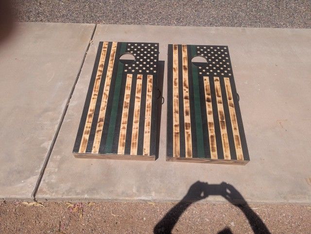 American Flag -Cornhole Boards brand new never used, official size, Paid $240