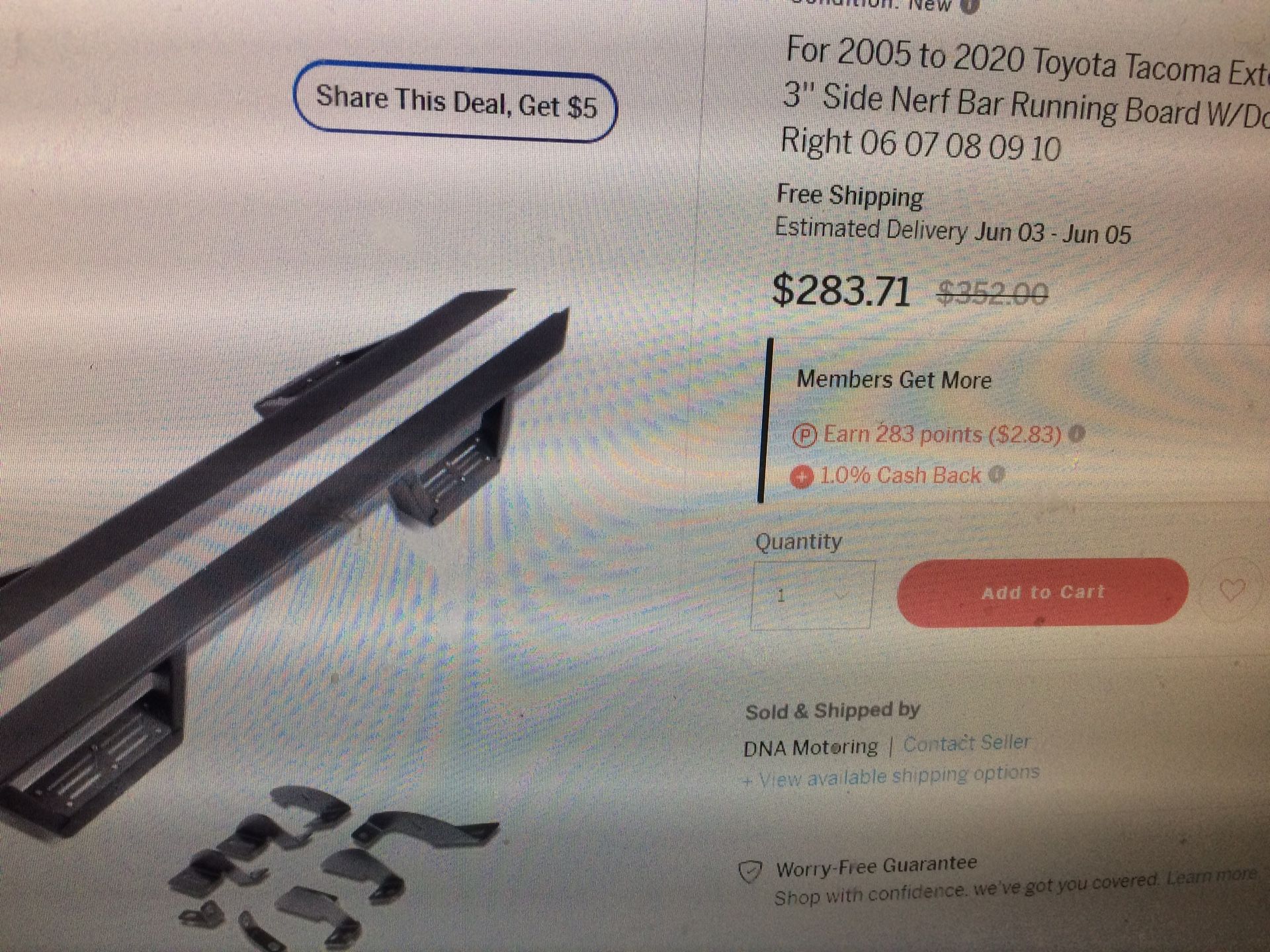 Brand new Toyota Tacoma double cab 2005-16 Step bars G222-014