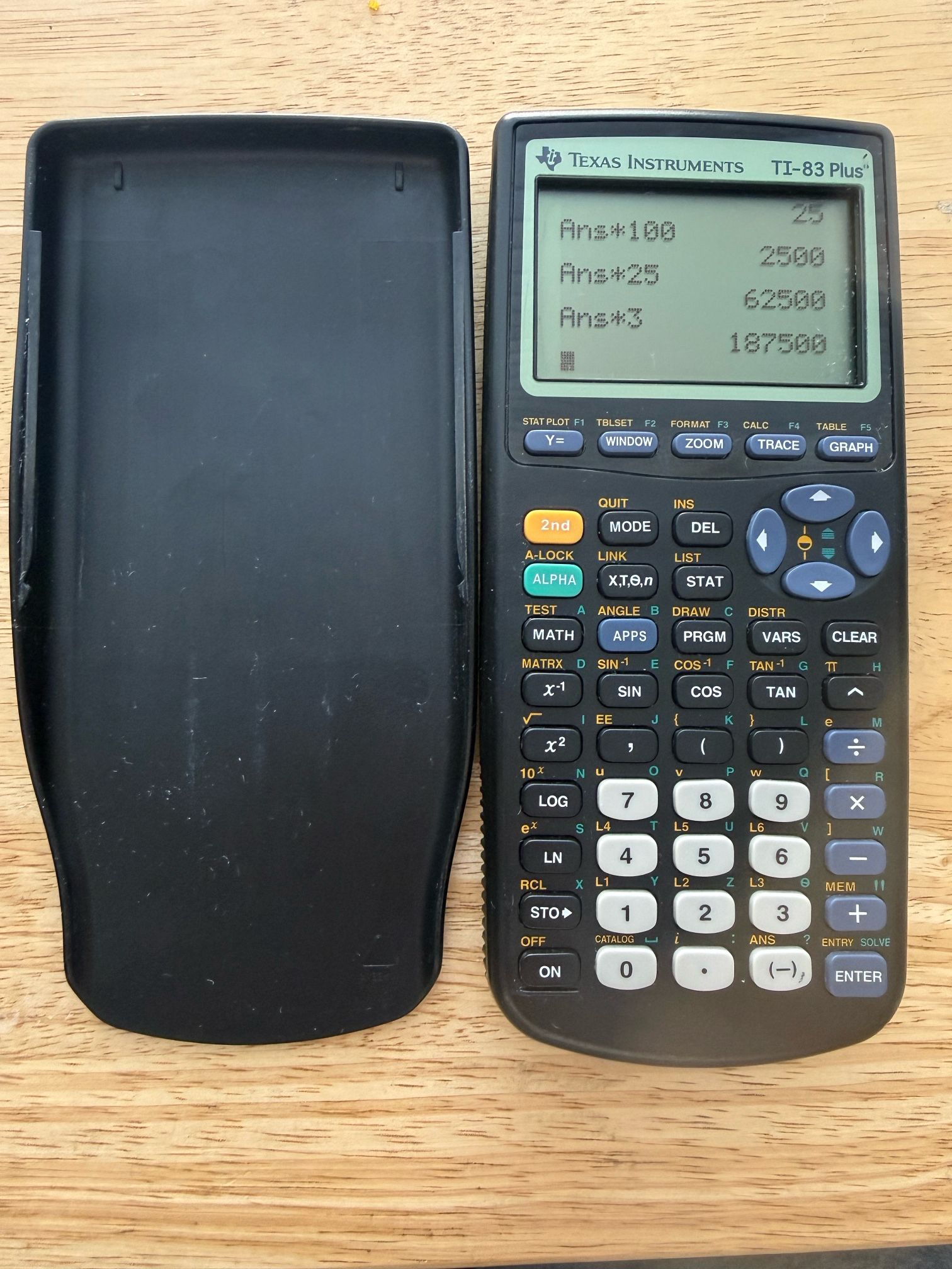 Texas Instruments TI-83 Plus Graphing Calculator with Cover - Tested