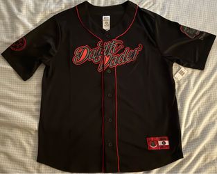BRAND NEW WITH TAGS DARTH VADER DISNEYLAND JERSEY #77 SIZE LARGE BLACK RED GRAY