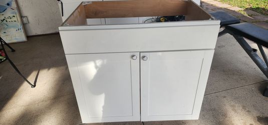 2 white kitchen cabinet base