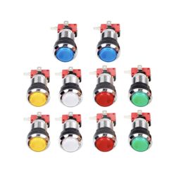 10 Pcs/Lots Chrome Plating 30mm LED Illuminated Push Buttons (X002BJE54V)