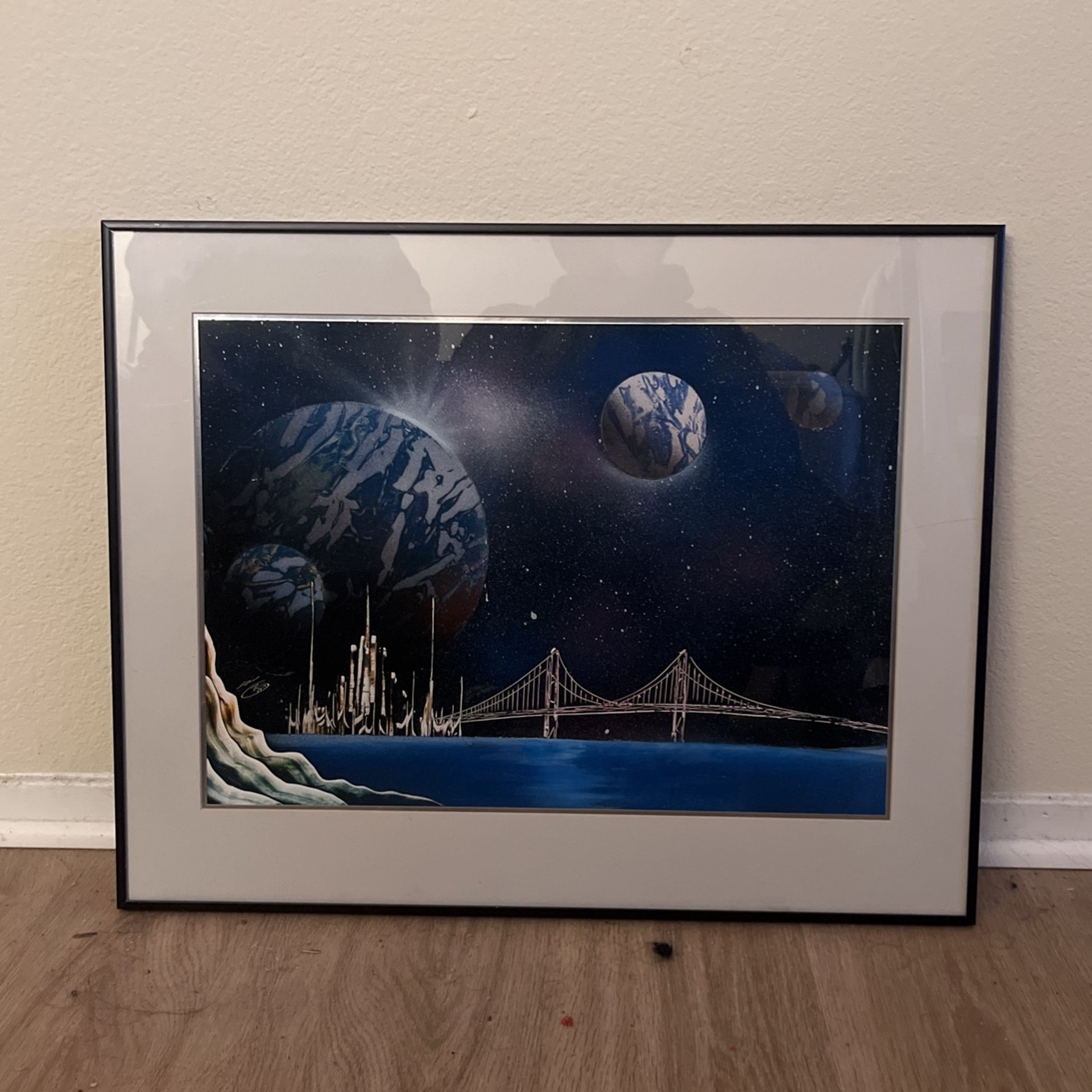 Framed/ Hand Spray painted