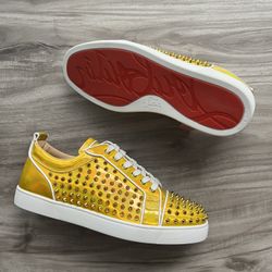 Christian Louboutin Orlato Low Yellow Spike NEW size 11.5 (44.5 EU) Men’s