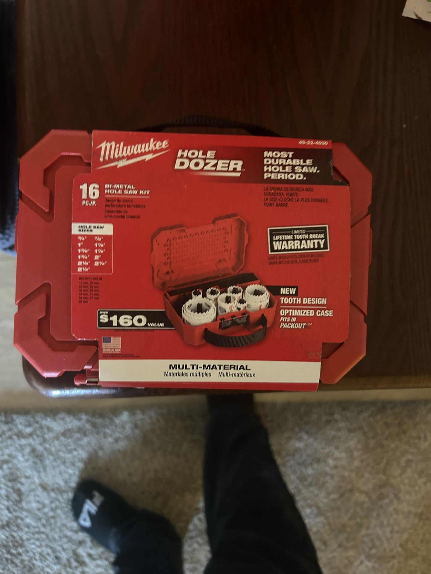 Brand New Milwaukee 16 PG/P. BIMETAL HOLE SAW KIT