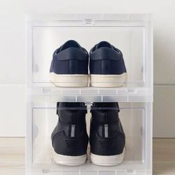 $5.9 each shoe box Interior dimensions of the Large Drop-Front Shoe Box: 10-1/4" w x 13-5/8" d x 6-1/2" h.