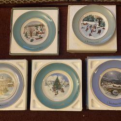 5 Avon Collectible Christmas Plates (1973, 1975, 1977, 1978, 1979