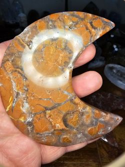 Red agate druzy moon