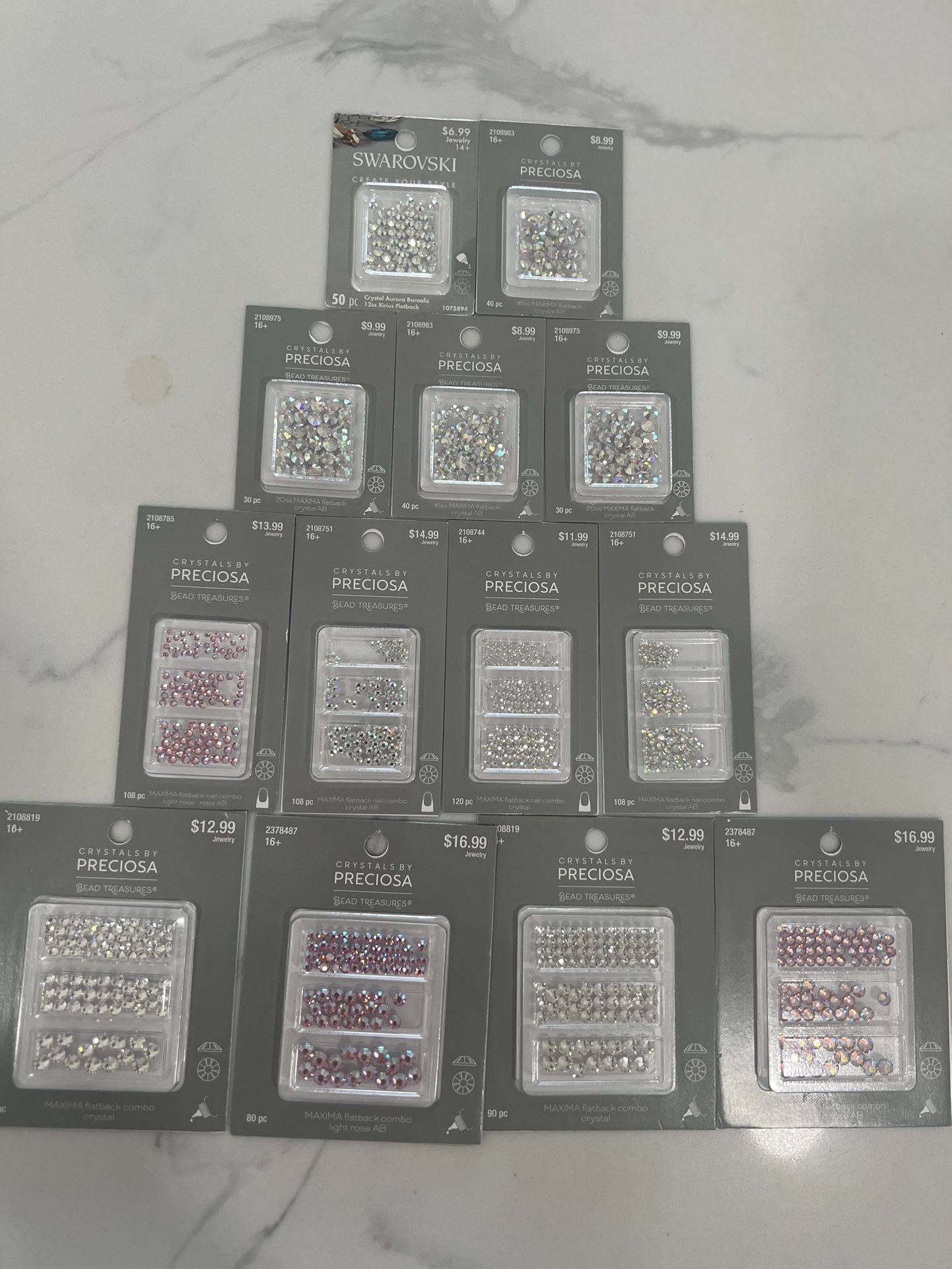 Crystals By Bead Treasures Mixed Lot Of Nails Art Crafts