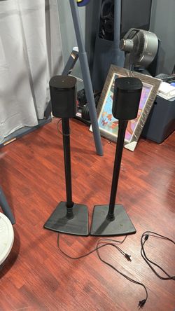 Sonos One SL Speakers Pair + Floor Stands – Black – Fully Working