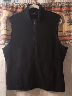 Vintage 90s Eddie Bauer Polartec Fleece Vest Womens L Black Made in Canada - RARE