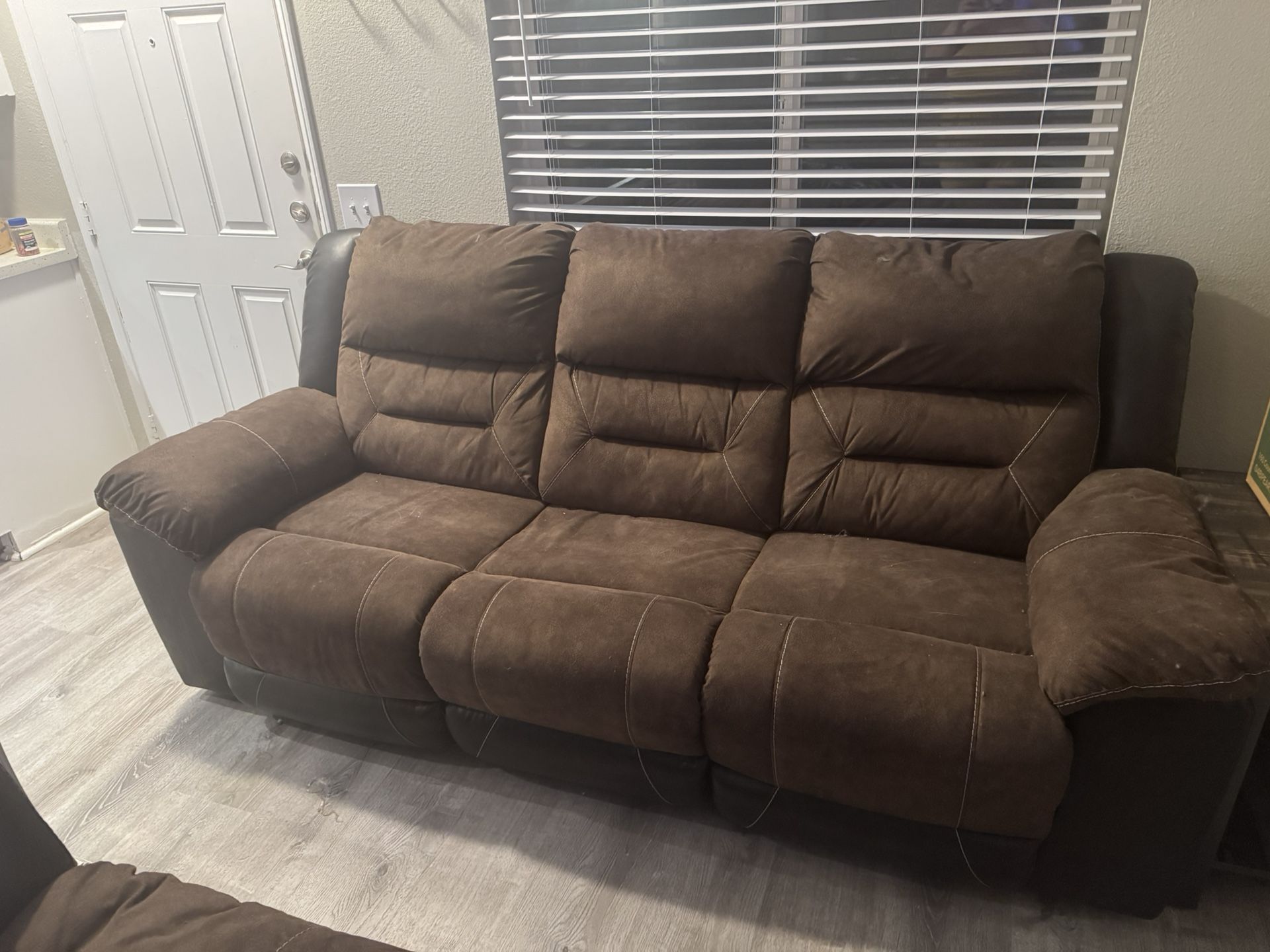 Ashley Reclining Sofa, Loveseat And Tables 