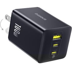 100W USB C Charger Block, 3-Port GaN Foldable Compact PPS Wall Charger