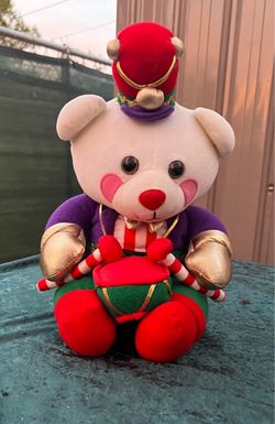 Vintage Avon Benson Plush Drummer Christmas Holiday Teddy Bear 1994.