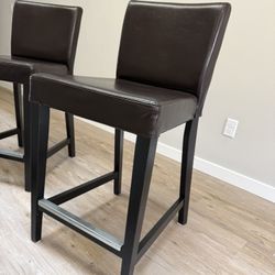 Vegan Leather Counter Stools (3)